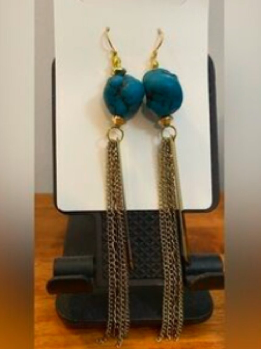 NEW Turquoise Howlite earrings - Picture 5 of 7